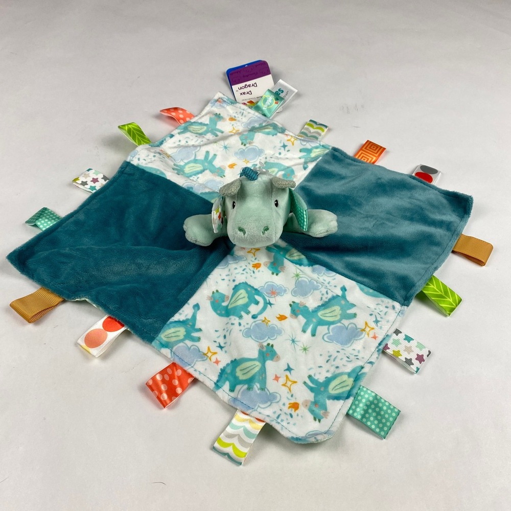 NWT Taggies Drax Dragon Baby Blanket Plush Tags